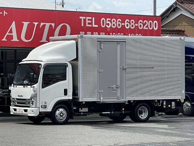 いすゞ　エルフ　アルミバン　低走行　ワイド　跳上ゲート　150馬力