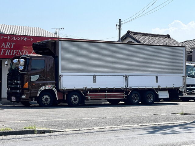 日野　プロフィア　冷凍ウィング　リア門口ステンレス　木床　プロシフト　380馬力