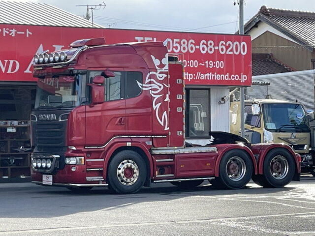 スカニア：R580：トレーラーヘッド：ダブル：V8：煙突マフラー：架装多数