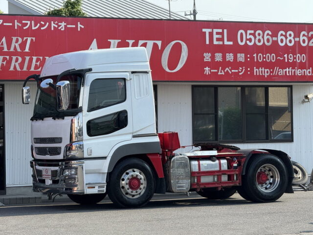 スーパーグレート：ハイルーフ：トレーラーヘッド：メッキ多数：アルミホイール：7速MT