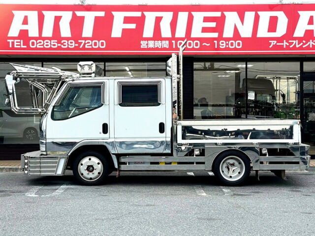 【1155】H12　キャンター　ダブルキャブ　架装多数　マニ割り　煙突マフラー　5速MT