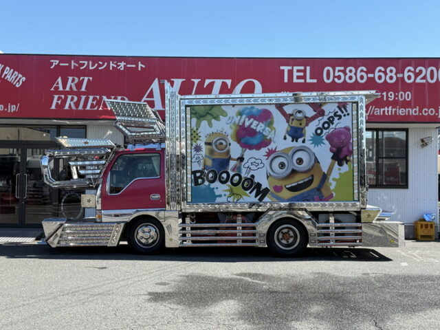 【現状販売】日産：アトラス：デコトラ：キャンピング仕様：マニ割り：Fバンパー昇降機
